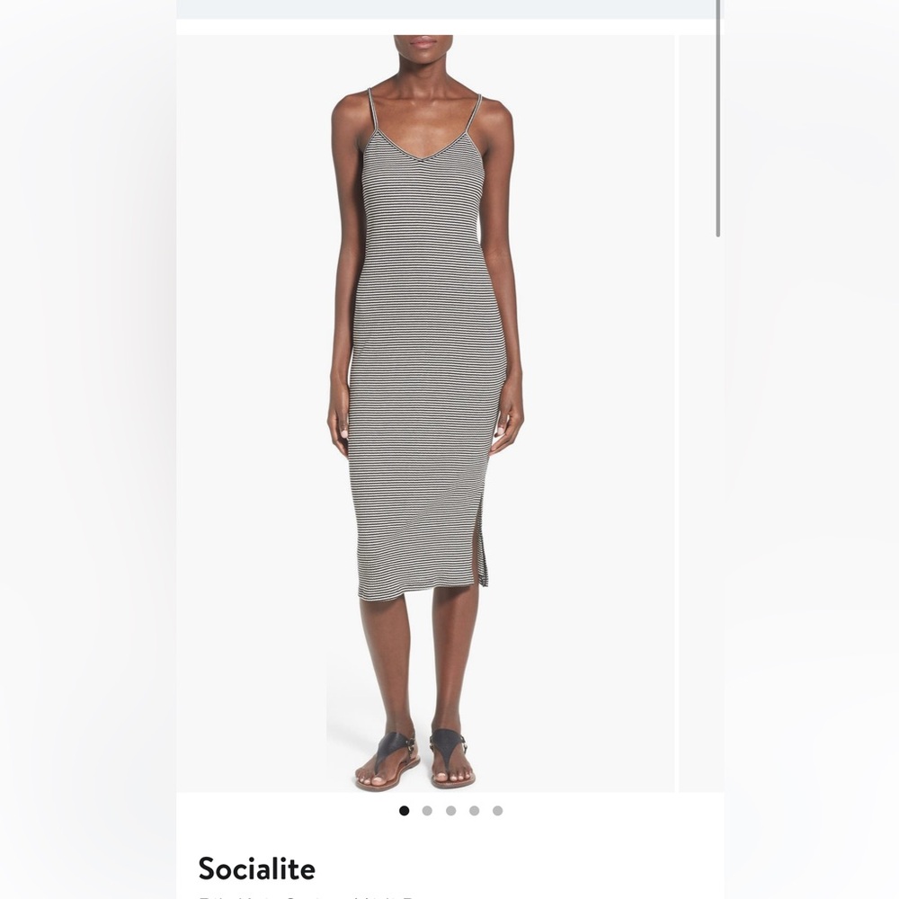 Socialite Black and White Striped Dress
